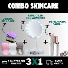 3x1 ESPEJO LED, DEPILADORA, VINCHA SKINCARE -35%